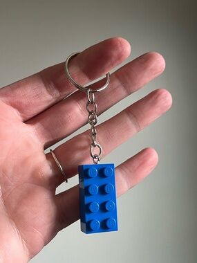 Lego Blue 2x3 Brick Keychain Handmade